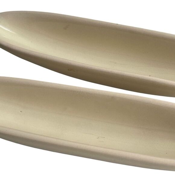 Vintage Shonfelds China 9” Stoneware Olive Boat Charcuterie Long Server Set - Picture 11 of 15